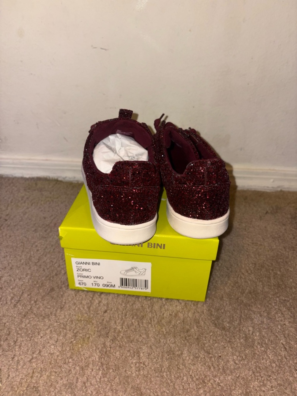 Gianni Bini Wine Glitter Low-Top Sneakers - Picture 5 of 7